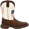 Durango Kids Western Boot, 3 M, Leather, 8 in H, Bay Brown/White DBT0234C - alternate 4